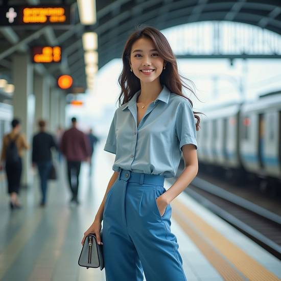 襯衫怎么扎進褲子好看,襯衫收進褲腰平整利落又顯腿長