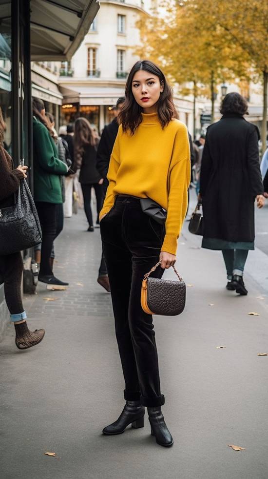 黑色褲子配什么顏色上衣好看，黑色褲子配色指南：18種上衣色彩搭出高級(jí)感