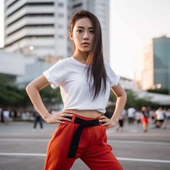 紅色褲子配什么上衣好看，紅色褲子最佳配色方案：白色黑色牛仔藍輕松穿出高級感