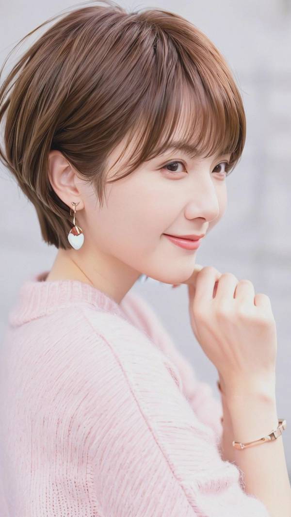 適合圓臉的短發發型，靈動層次立體短發造型，圓臉減齡瘦臉必備