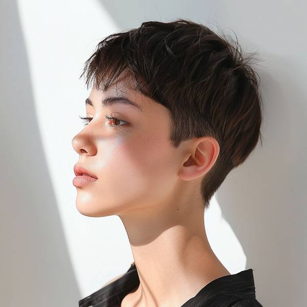 美女剪男士超短發，劉海飛揚重塑棱角，專屬超短設計點亮自信男性魅力