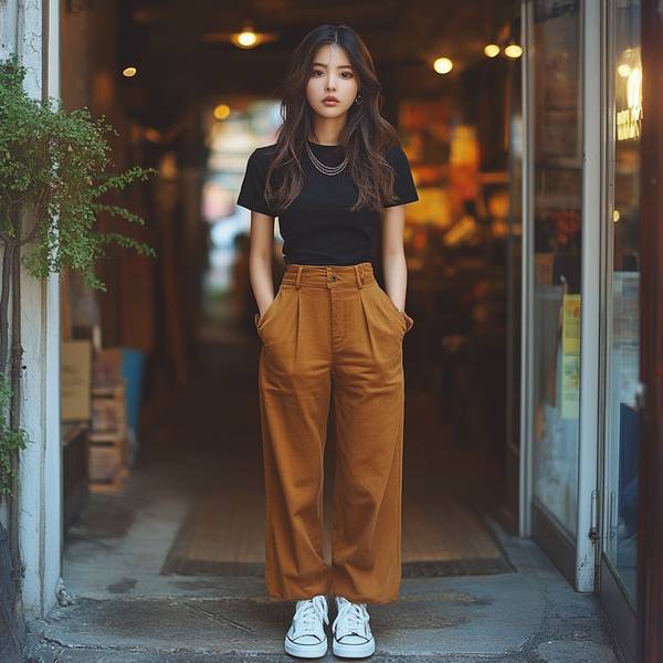 土黃色褲子配什么顏色上衣，土黃色褲子的五種絕美配色方案展現高級穿搭魅力