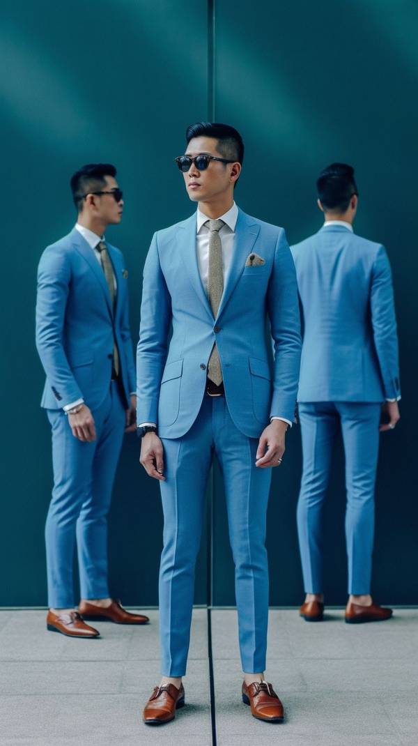 藍(lán)色鞋配什么顏色褲子,撞色藍(lán)鞋穿搭法則:五種絕配褲裝色彩即刻提升造型魅力