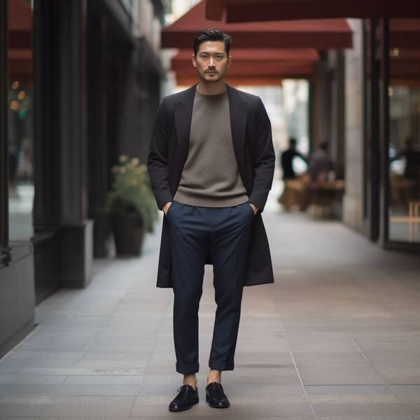 深藍色衣服配什么顏色褲子，深藍衣裝配米白卡其褲指南