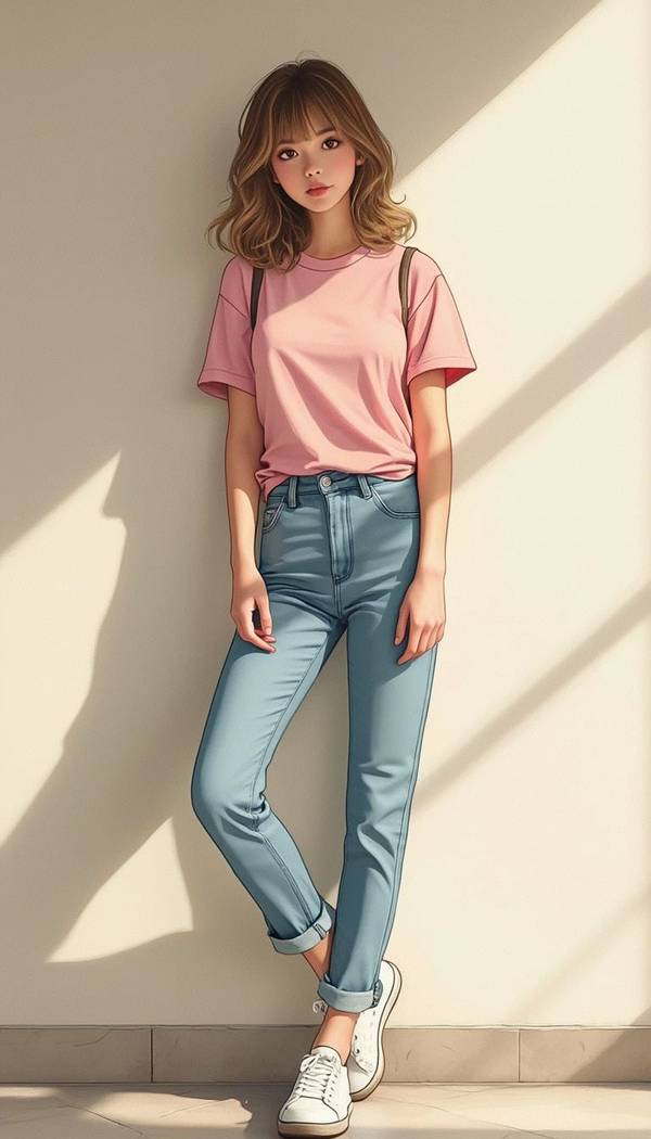 粉紅色的t恤怎么搭配，甜美潮搭手冊：5種粉紅T恤吸睛穿搭法則