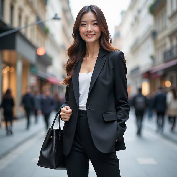 黑色西服外套怎么搭配，23款實(shí)用造型解鎖黑西服的時尚密碼