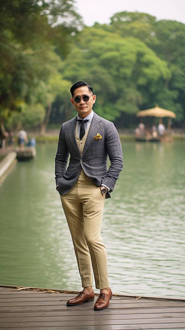 灰色西褲配什么顏色皮鞋，灰色西褲搭配黑色與棕色皮鞋最顯高級