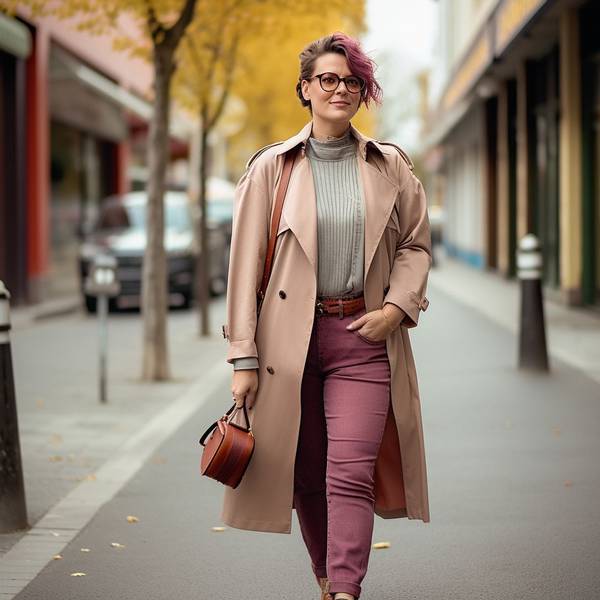 卡其色褲子配粉色上衣，粉色上衣搭配卡其褲的時尚通勤造型指南