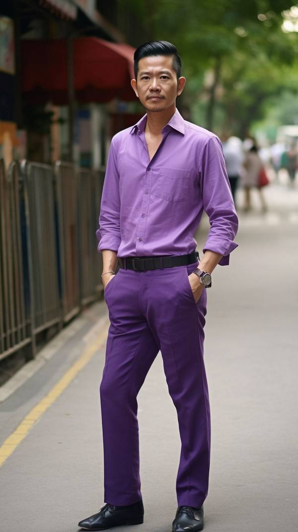 紫色褲子配什么上衣，紫褲配色指南：優選這5件上衣搭出高級感