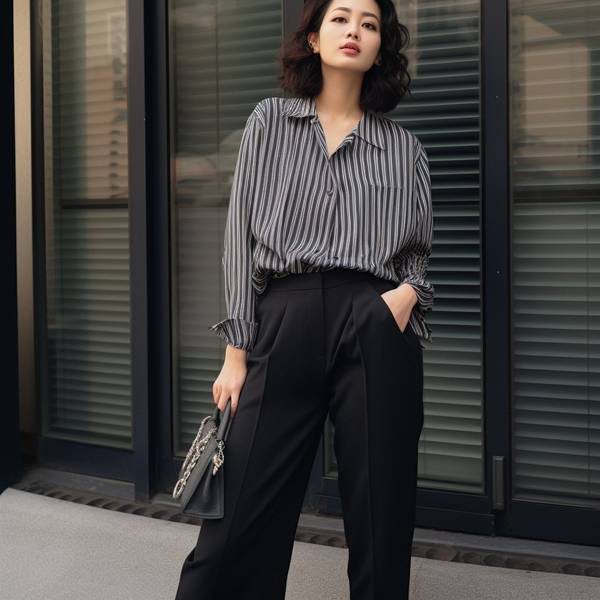 深藍色褲子配什么顏色上衣好看，深藍長褲配色指南 四種經典上衣搭配方案