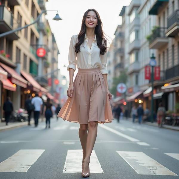 粉色半身裙配什么顏色上衣，粉色半身裙的萬能配色法則與個性穿搭方案