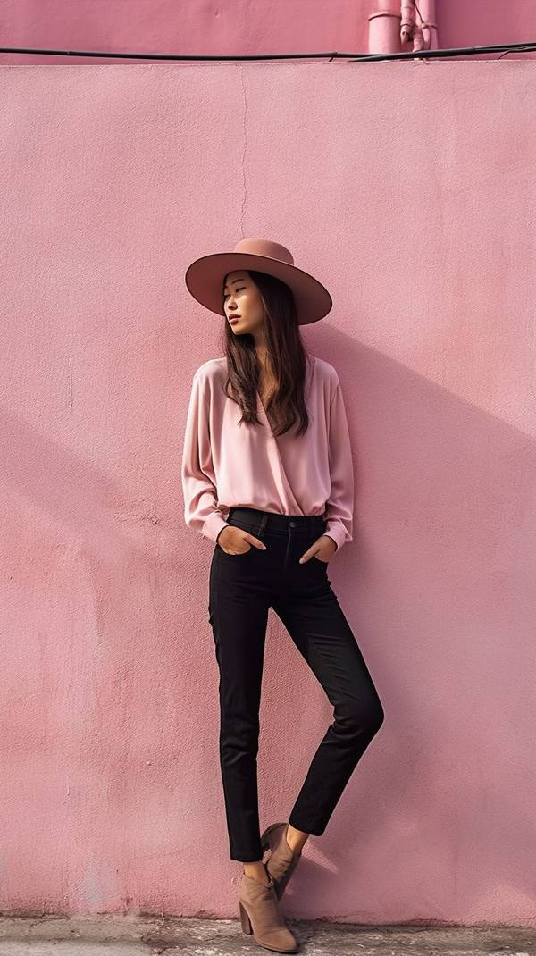 玫紅色上衣配什么顏色褲子好看，玫紅上衣配色指南：這三種褲子顏色最顯高級時尚