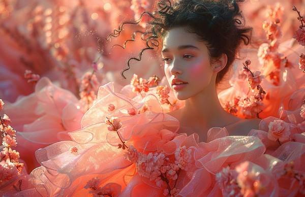 粉色衣服配什么口紅，桃花粉衣與溫柔杏粉唇妝的浪漫邂逅