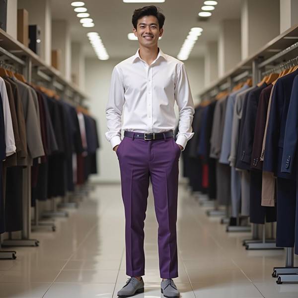 紫色的褲子配什么顏色的上衣，紫色褲子配色指南：最佳上衣色彩搭配方案