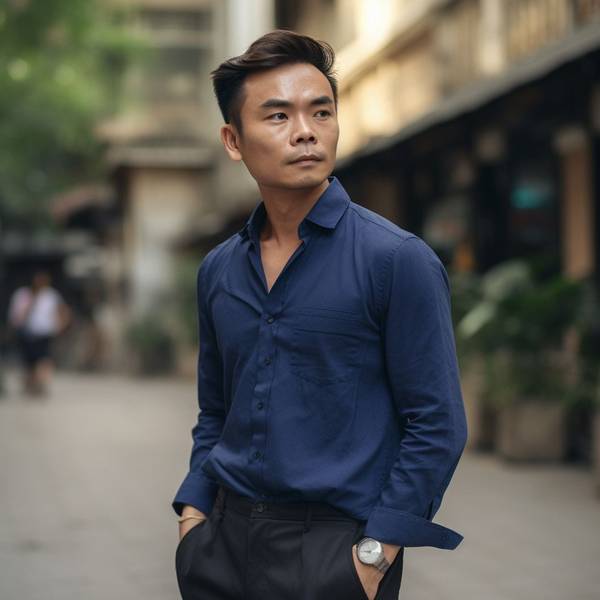 藏青色襯衫配什么顏色褲子，藏青襯衫最佳配色方案：經典搭配與進階穿搭指南