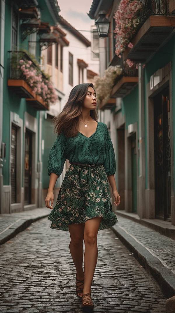 綠色涼鞋配什么衣服，綠色涼鞋穿搭指南輕松搭配時髦夏日造型