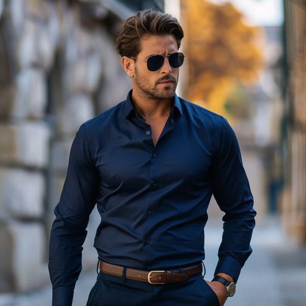 藏青色襯衫配什么顏色褲子，藏青襯衫最佳配色方案：經典搭配與進階穿搭指南