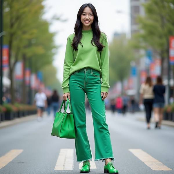 豆綠色上衣配什么顏色褲子，豆綠色上衣最搭這幾種氣質褲裝配色指南