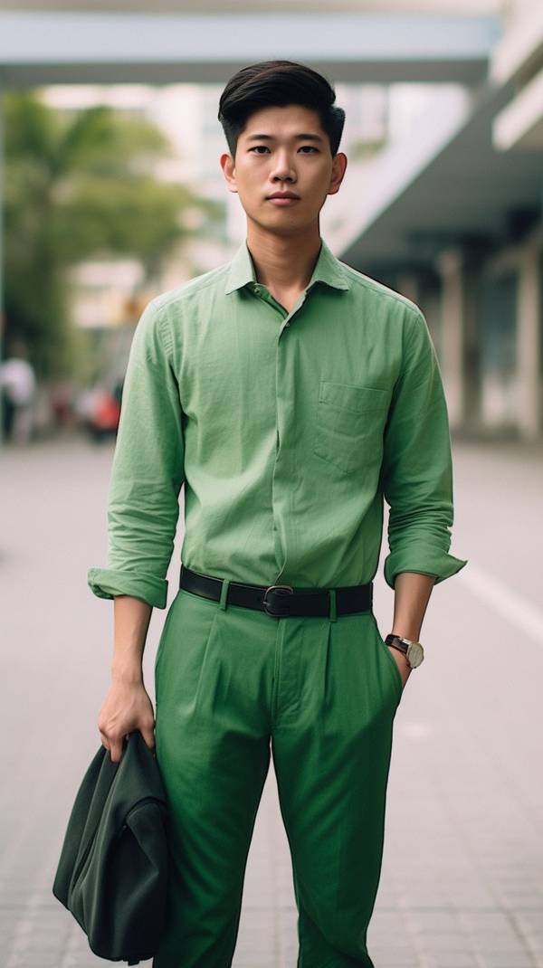 綠色衣服配什么顏色的褲子，淺綠衣裳搭配指南：16種高級配色方案即刻擁有