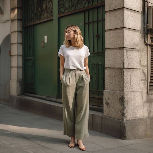 綠褲子配什么顏色上衣，綠褲子搭配白色上衣：清新時尚經典配色指南