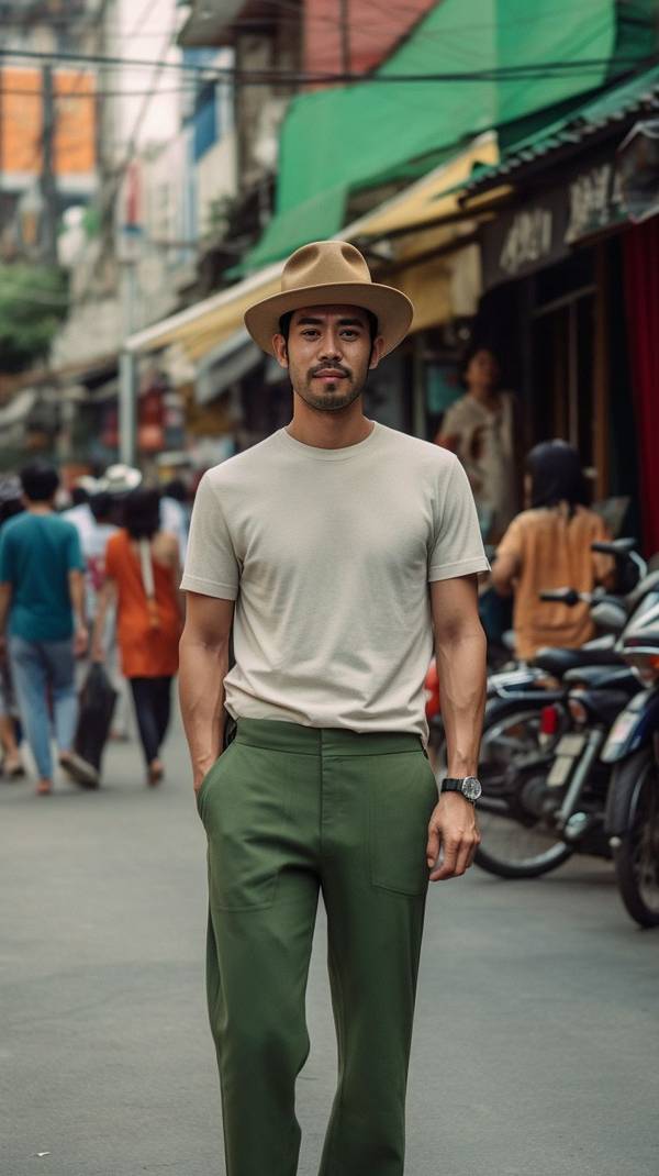 綠色褲子配什么上衣，綠褲子穿搭指南：配這四款上衣時(shí)髦不踩雷