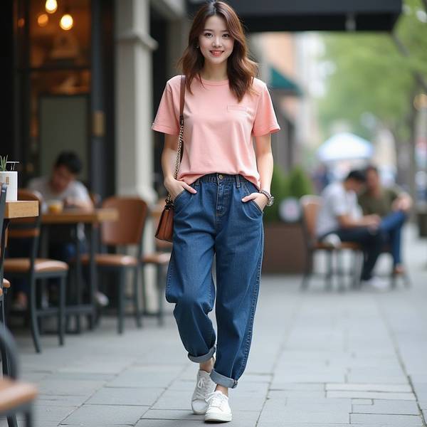 藍色牛仔褲配什么顏色上衣，《深藍牛仔百搭指南：這五種上衣顏色最顯氣質》